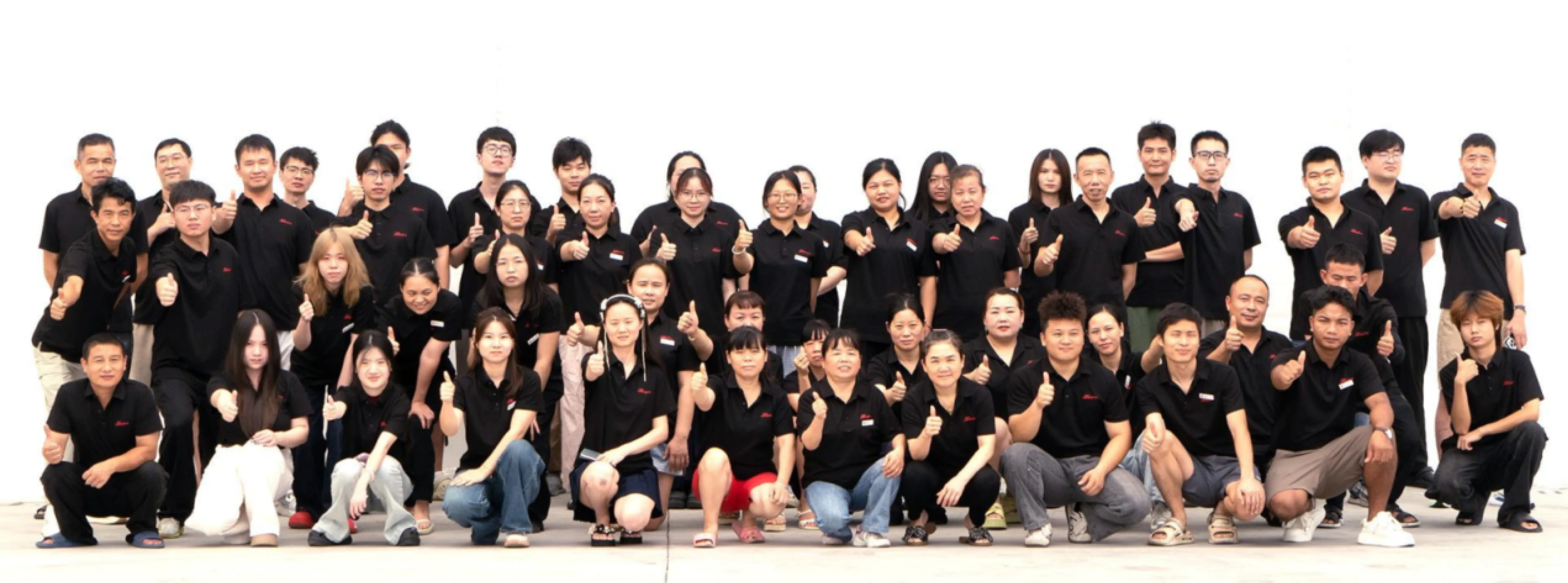 360 Inflatable team photo featuring 108 skilled members across design, production, and installation departments