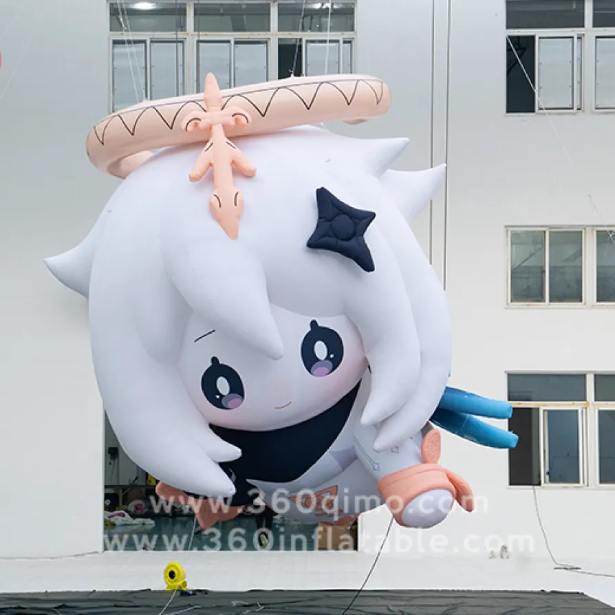 4.4m high Genshin Impact Paimon inflatable character standing in factory yard